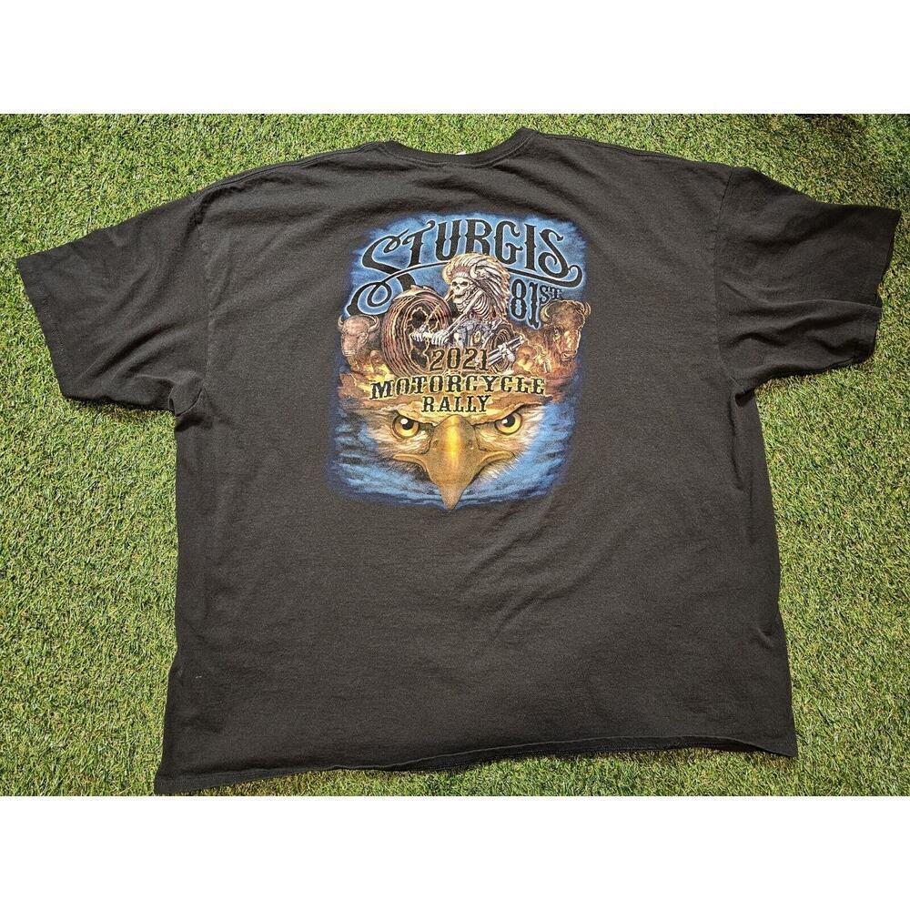 Sturgis 2021 Motorcycle Rally 81st Skull Fire Biker Event T-Shirt 3XL Mens Black